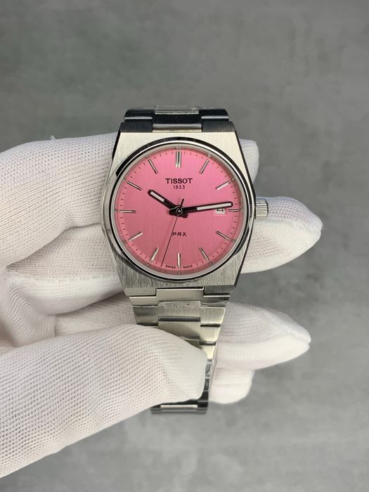 Годинник Tissot PRX 35мм рожеві, швейцарские часы Тисо розовые