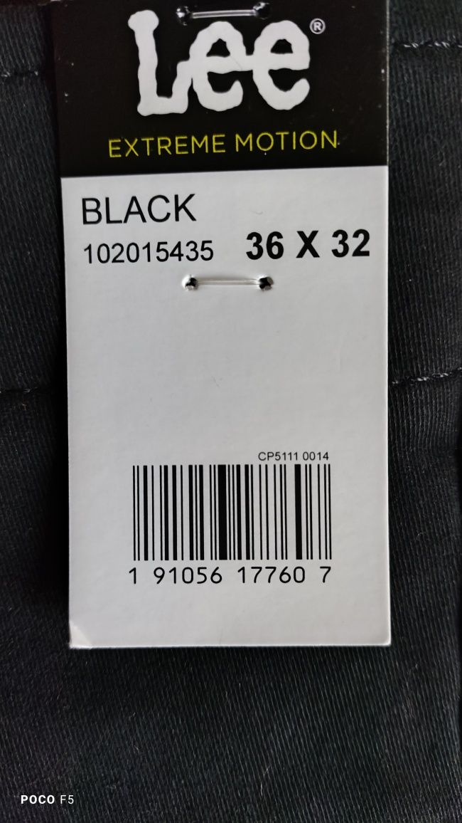 Lee Slim Fit czarne męskie spodnie rozm 36/32