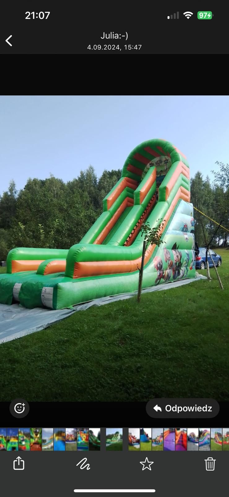Dmuchaniec, Dmuchance, Dmuchana zjeżdżalnia