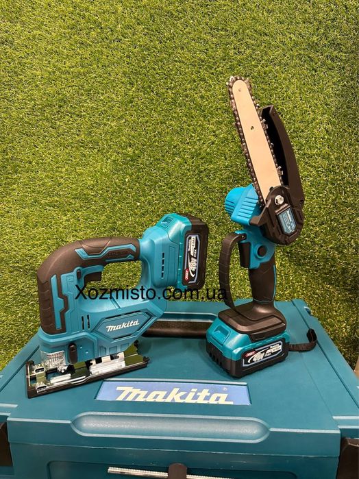 Набір 7в1 Акумуляторний Makita 48V Шурупокрут + Гілкоріз + Болгарка +