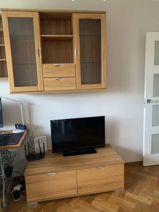Komplet meble drewno z mdf witryna komoda szafka RTV