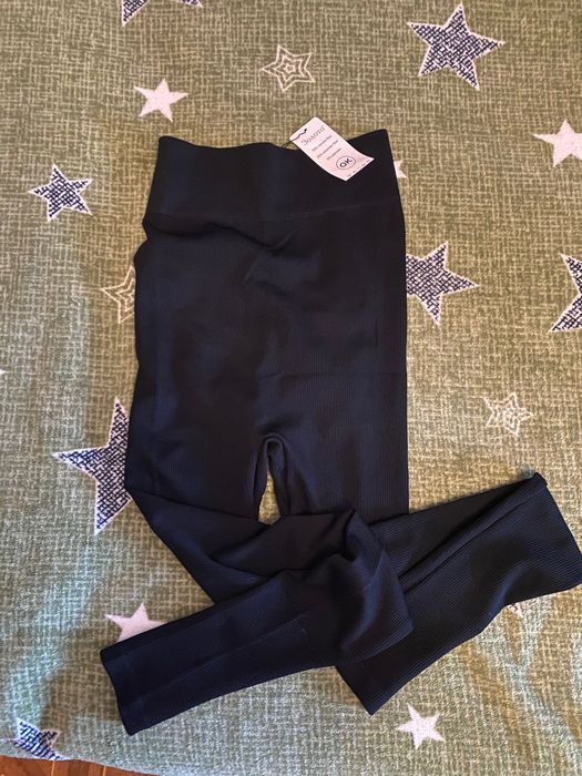 Лосини в рубчик з push-up ефектом, нові чорні