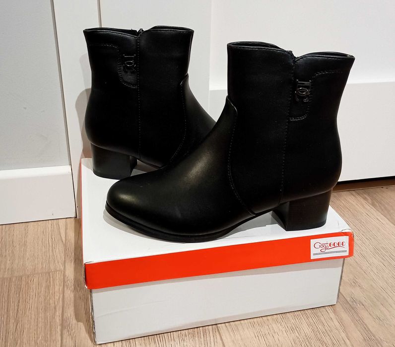 Botki damskie zimowe kozaczki Black czarne r 36