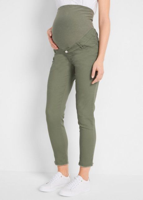 B.P.C spodnie ciążowe jeansy 7/8 postrzępione nogawki r.44