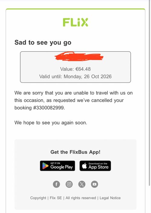 Ваучер (купон) FlixBus