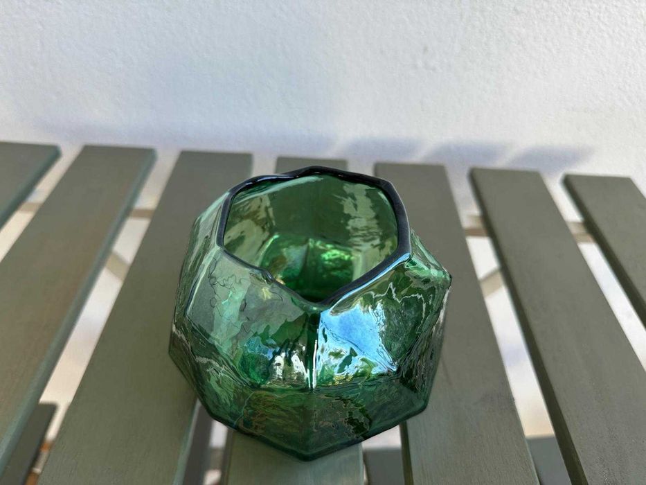 2 suportes para velas vidro verde CASA