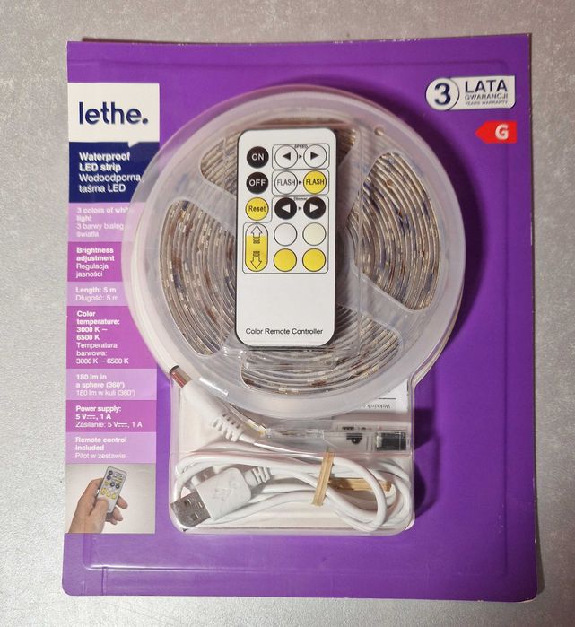 LETHE. wodoodporna taśma  LED 5M 180LM