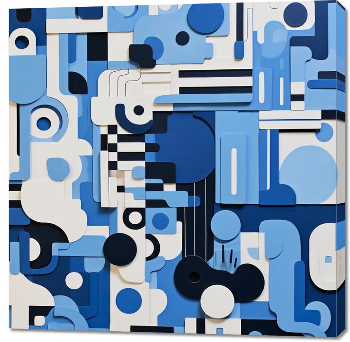 Obraz 100x100cm Niebieski Labirynt