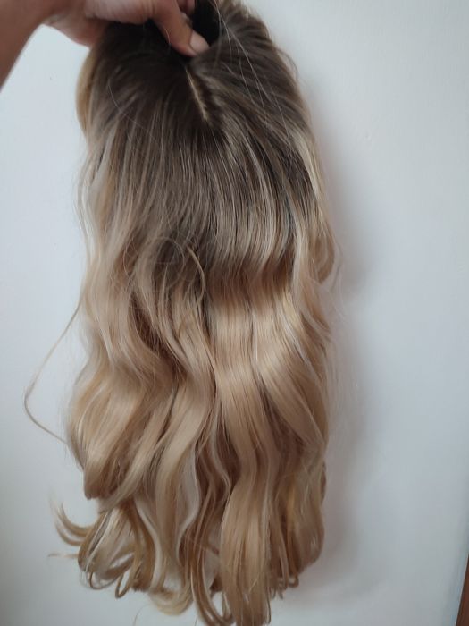 Topper włosy blond jak naturalne 50 cm