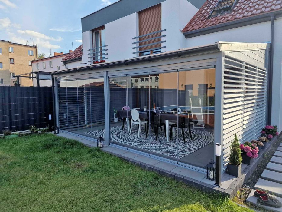 Zabudowa tarasu Zadaszenie tarasu pergola wiata ogród zimowy wymiar1x1