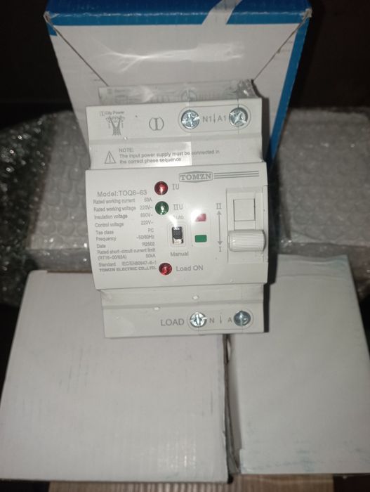 Автоматичний АВР Tomzn 63A 4р, перемикач резерву, AVR