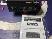 Kit Fonestar Amplificador 12v de megafonia 60 W Max + 2 Cornetas