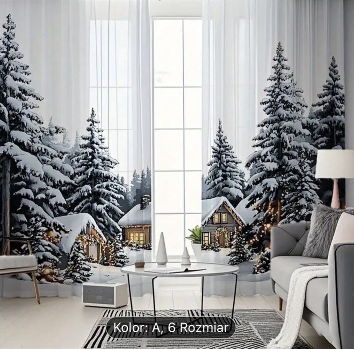 Firanki świąteczne , Boże Narodzenie , zasłony
