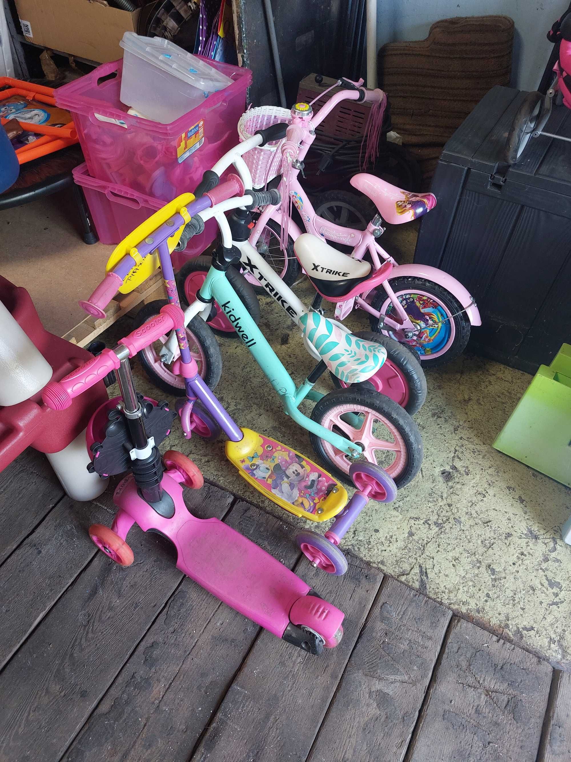Zestaw Rower hulajnoga wózek dla lalek  wiek 2-5 lat