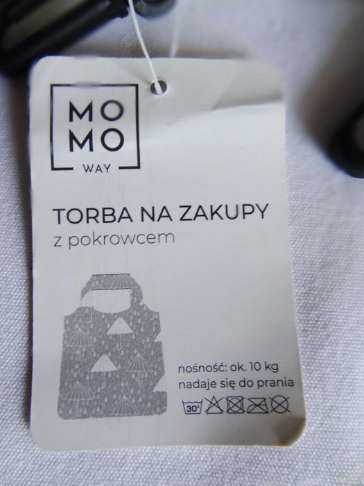 Zestaw 3 materiałowych toreb na zakupy z pokrowcami i zapięciem