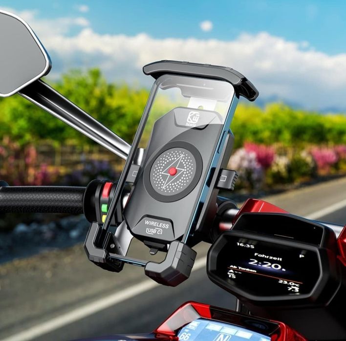 DGHJO Uchwyt motocyklowy na telefon z ładowarką