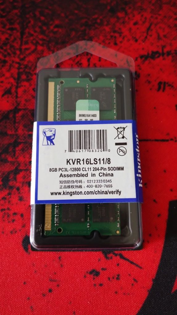 Pamięć RAM 1x 8GB Kingston DDR3L 1600MHz PC3-12800 SO-DIMM | KVR16LS11