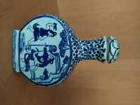 Karafka ceramiczna z zatyczką stara niebieska