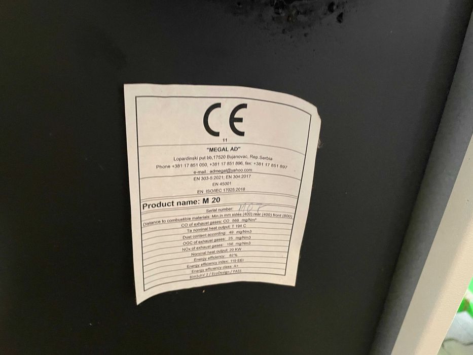 Kuchnia węglowa piec kominek z płaszczem wodnym MEGAL 17 kW II Gatunek