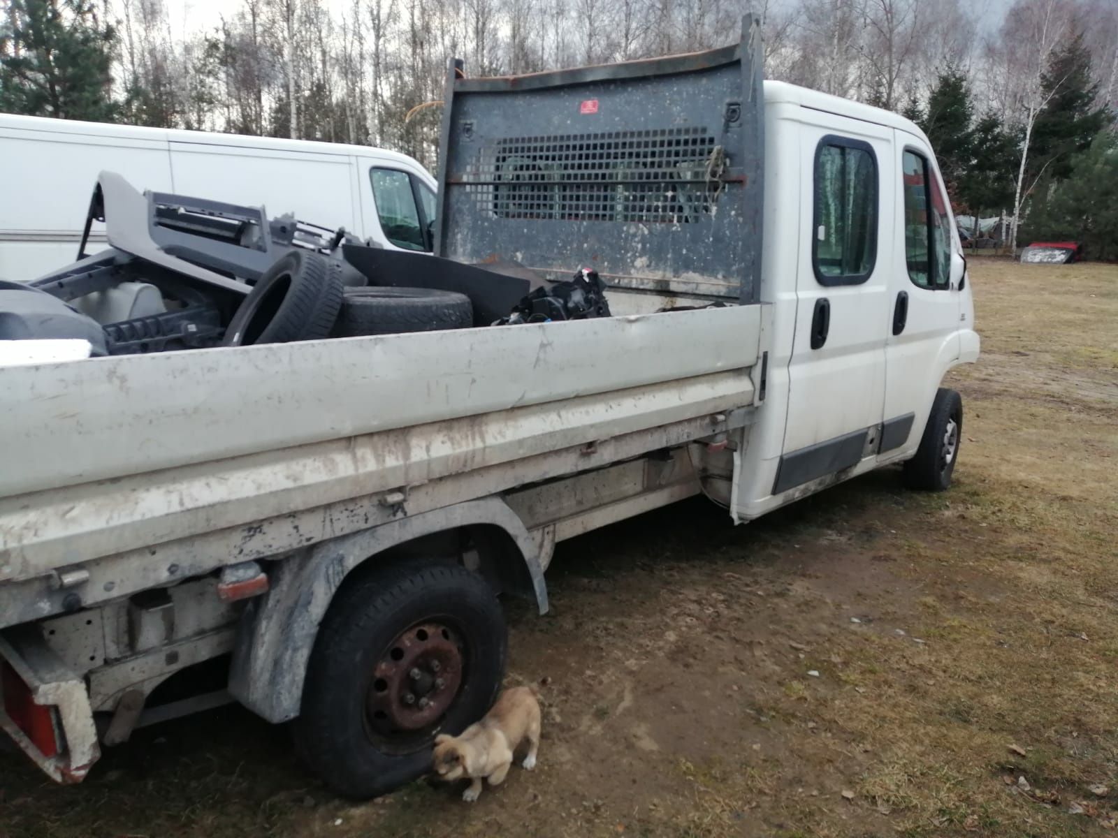 Maska fiat ducato 2010 r biała jest kilka dołków widocznych pod kątem