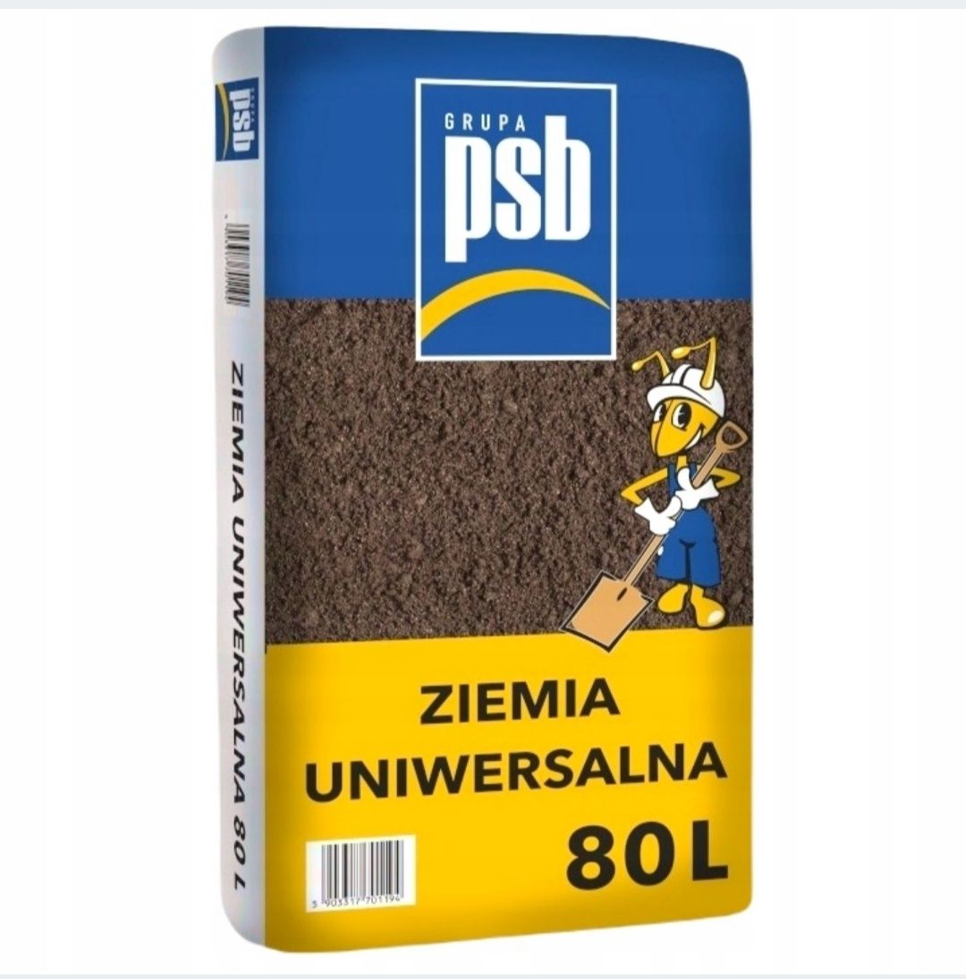 Ziemia UNIWERSALNA ogrodowa PSB do kwiatow , warzyw , wysiewu 80L