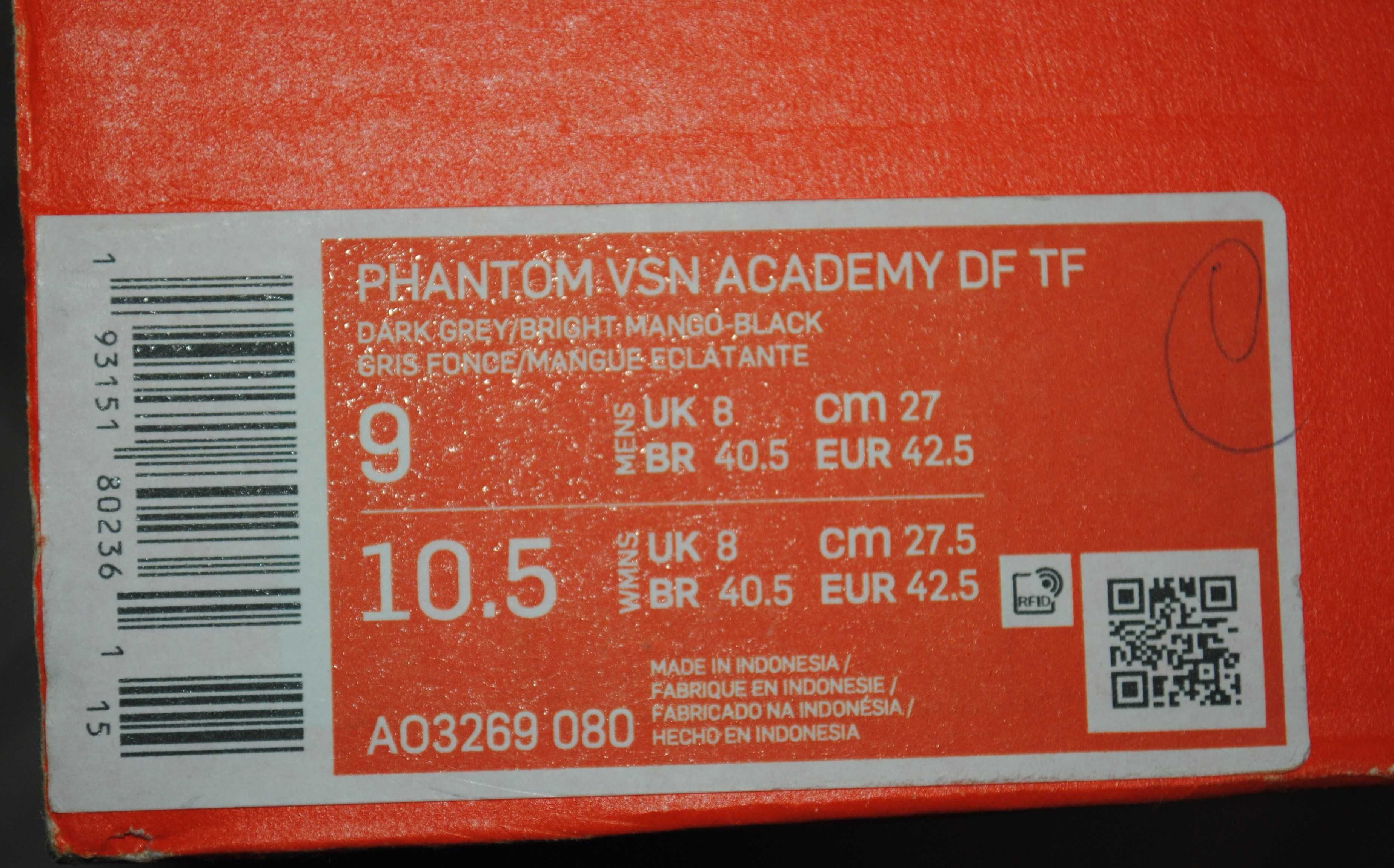 Бутси футбольні Nike Phantom VSN ACADEMY DF TF AO3269 майже нові 42,5