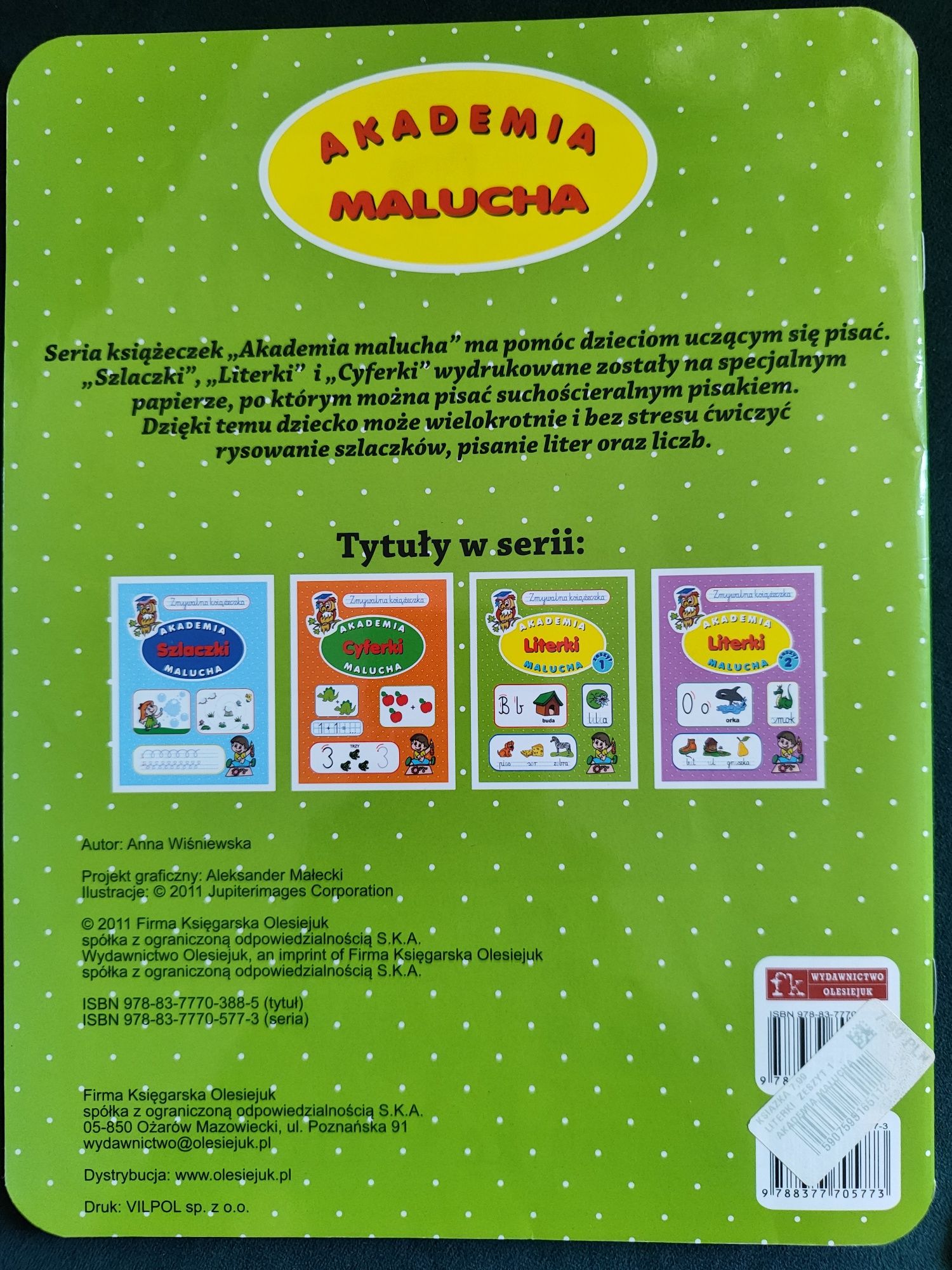 Literki zmywalna książeczka 2 szt. jak nowa
