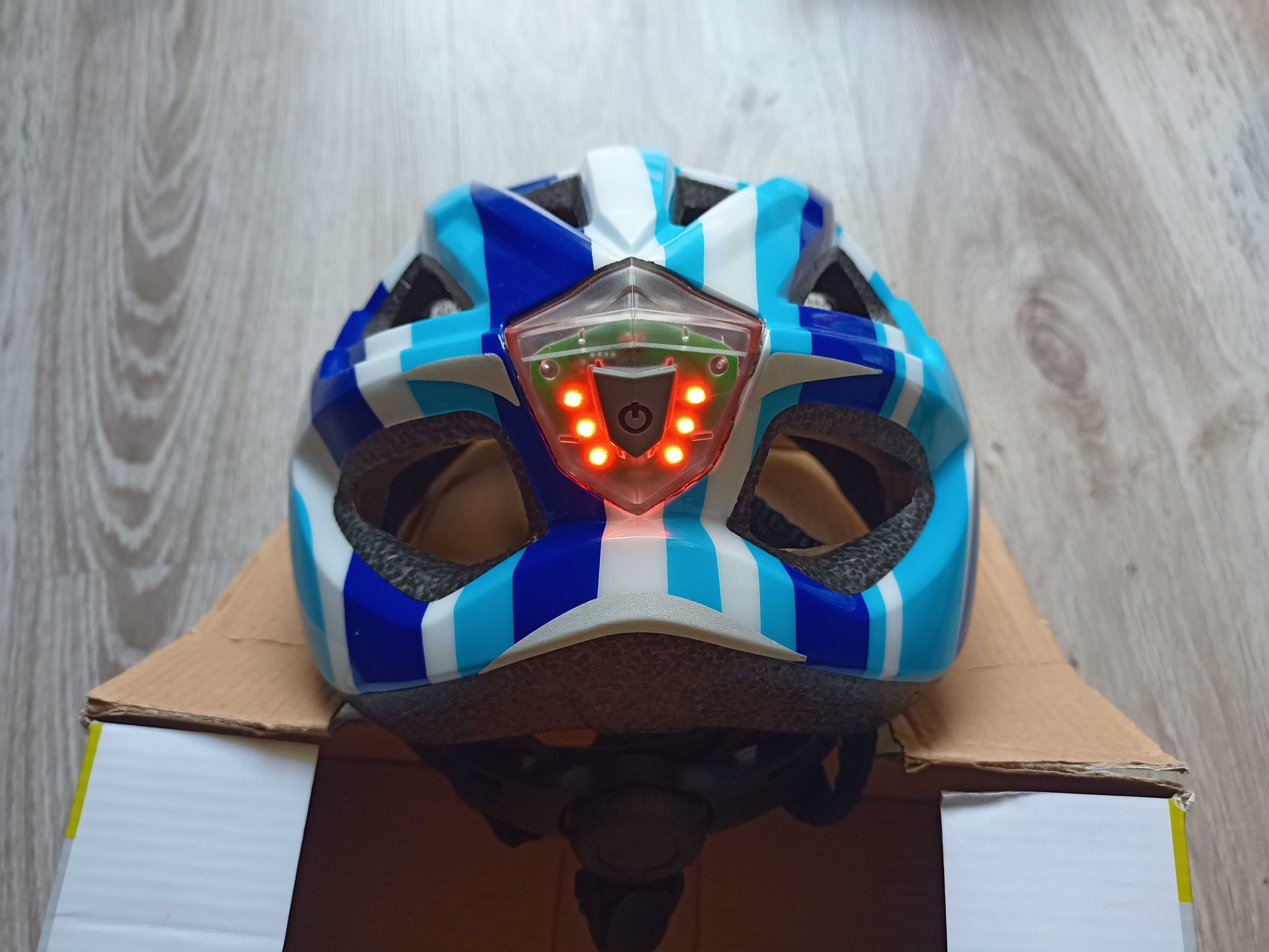 Kask rowerowy dziecięcy z lampką newcential 48-52 cm