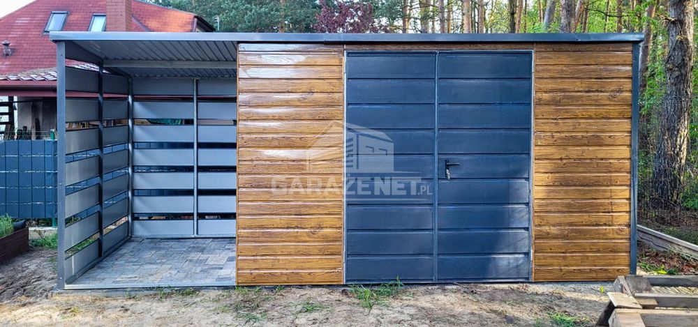 SCHOWEK DOMEK OGRODOWY 4X2M Wiata 1,5M Drewnopodobny Spad W Tył Gb440