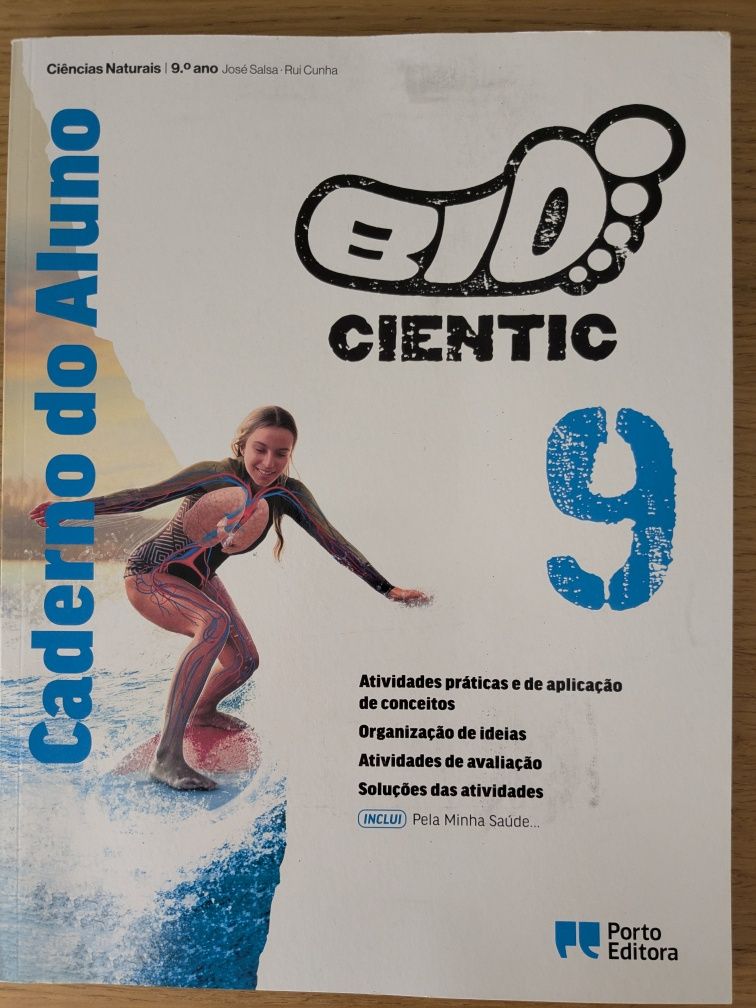 Manuais e cadernos 9º ano Matemática, História, Ciências Naturais, etc