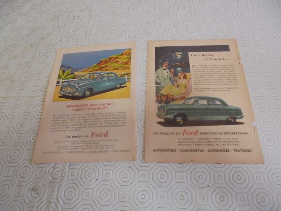 Publicidades antigas de Carros e Furgões Ford, anos 50
