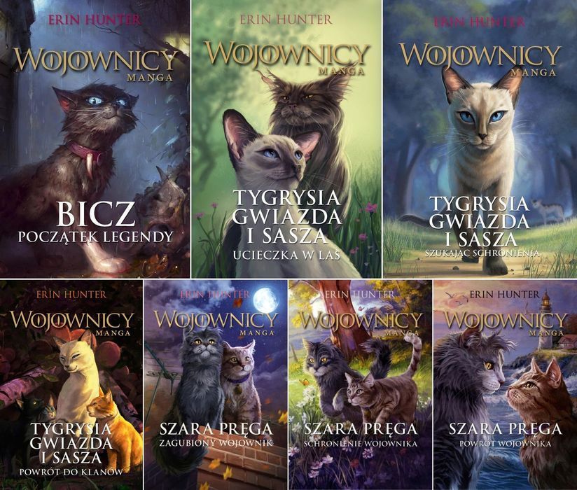 Wojownicy Manga Erin Hunter Tom 1-7 Zestaw