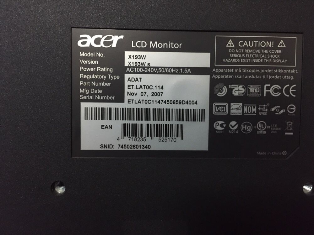 Monitor LCD Acer