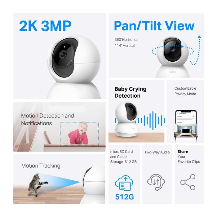 Câmara[Novo e Selado] TP-Link Tapo C100, TC70, C210, C220 e TC65