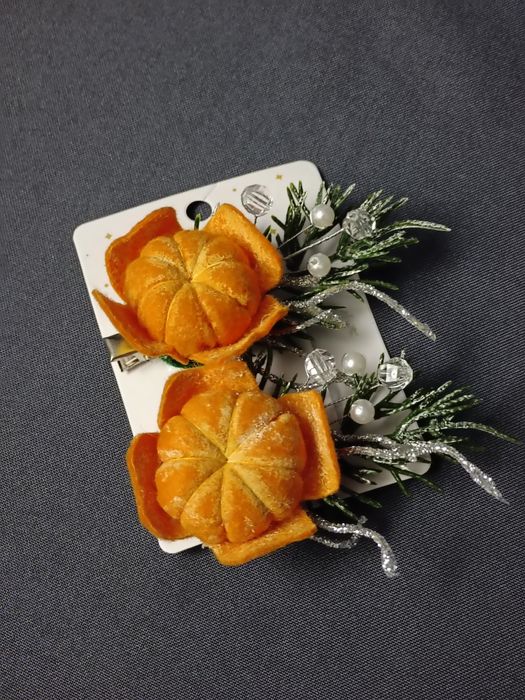 Обруч мандаринка, заколки мандаринки