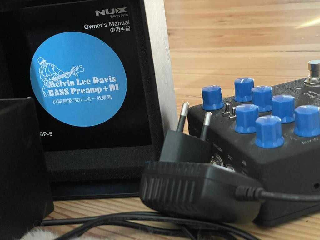 Preamp basowy NUX NBP-5, interfejs, reamp, wyjście XLR, USB, przester