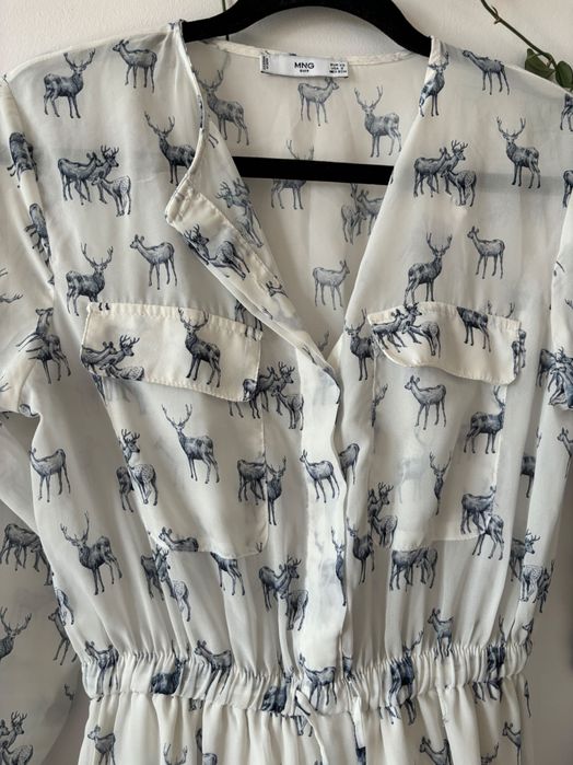 Zwiewna sukienka w jelenie, sarny Mango XS