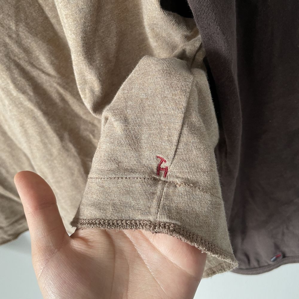 Tommy Hilfiger Denim 100% bawełna bluzka z długim rękawem brąz S
