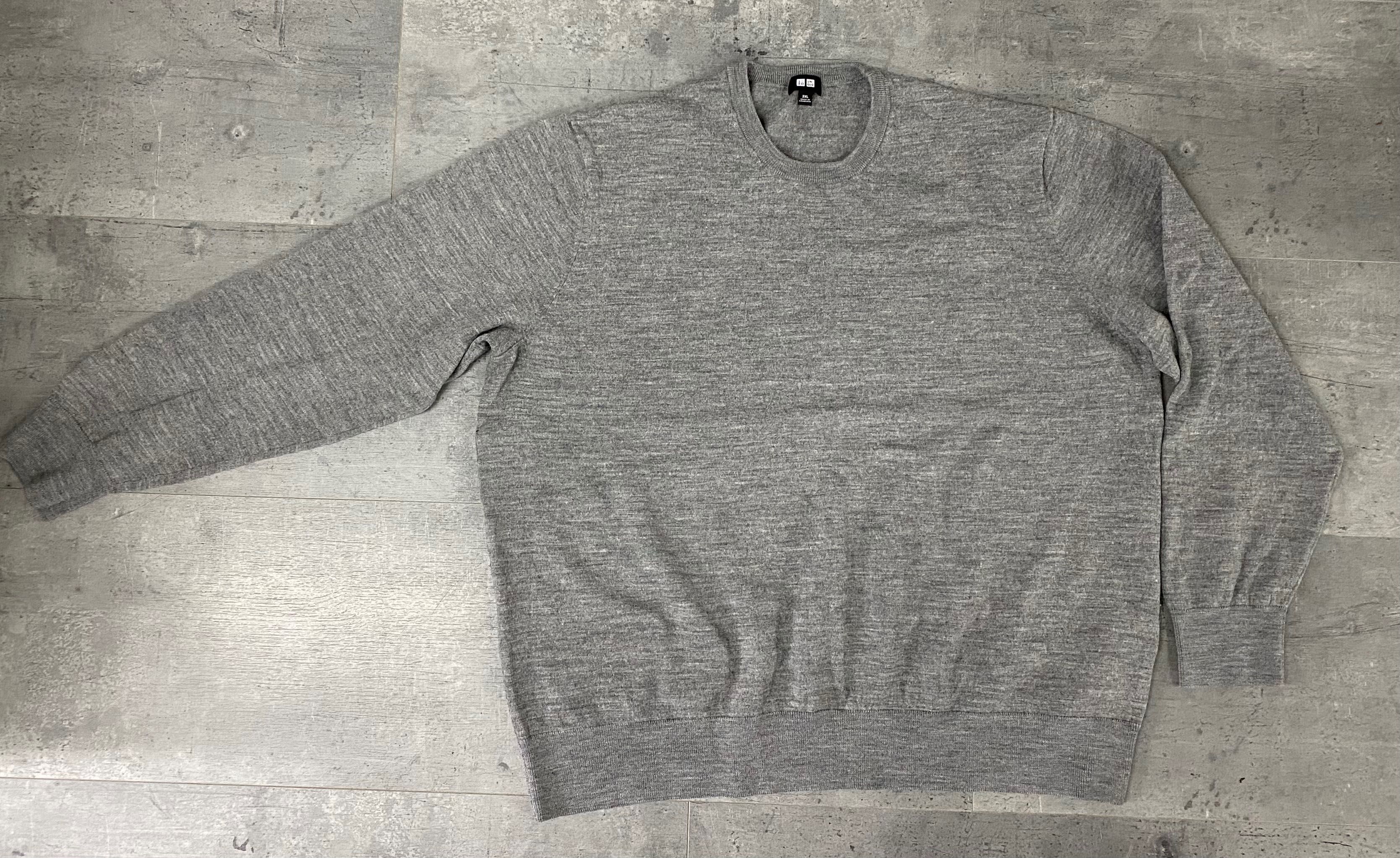 Szary sweter 100%wełna Uniqlo XL-XXXL