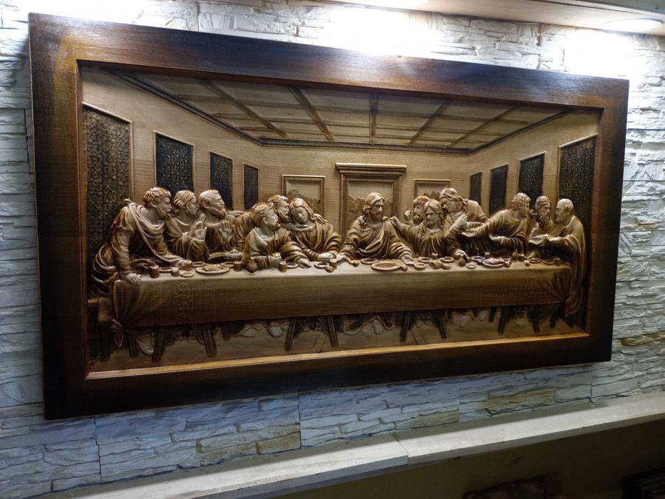 Ostatnia Wieczerza-Plaskorzezba-Drewno