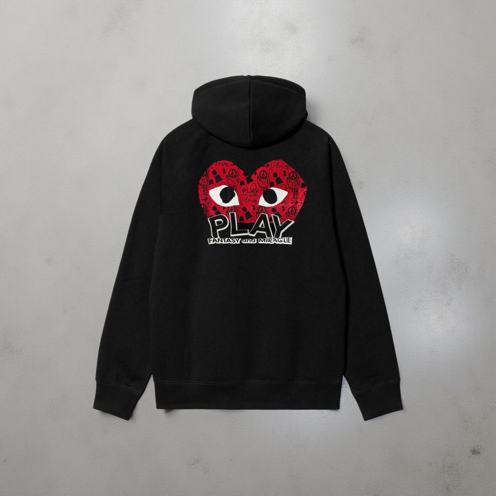 Мужское Худи Comme des Garcons Play Logo унисекс плей толстовка кофта
