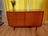 Komoda vintage PRL – retro styl, fornir, lata 60/70 – do odświeżenia