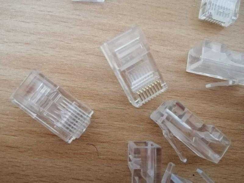 Разъем Ethernet RJ45  вилка PIN:8 экранированный и неэкранированный