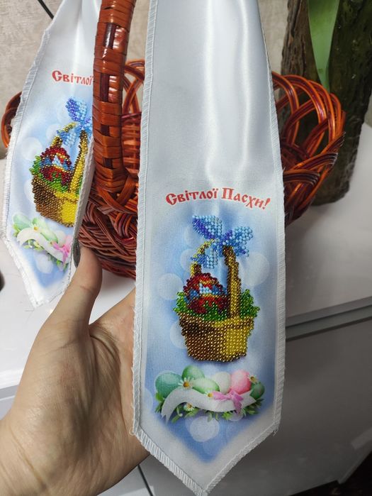 Бант рушник на кошик Паска Великдень