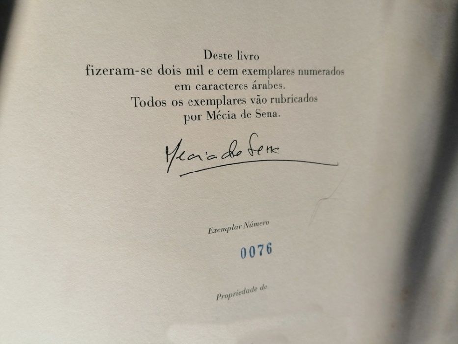 Livro Jorge de Sena Dedicácias autografado