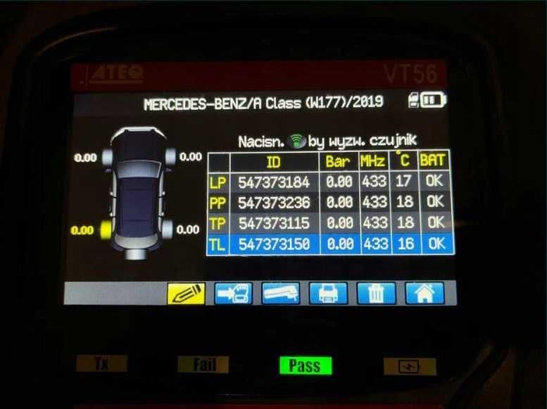 1x czujnik ciśnienia TPMS MERCEDES A B klasa CLA GLA GLE A00090.54104