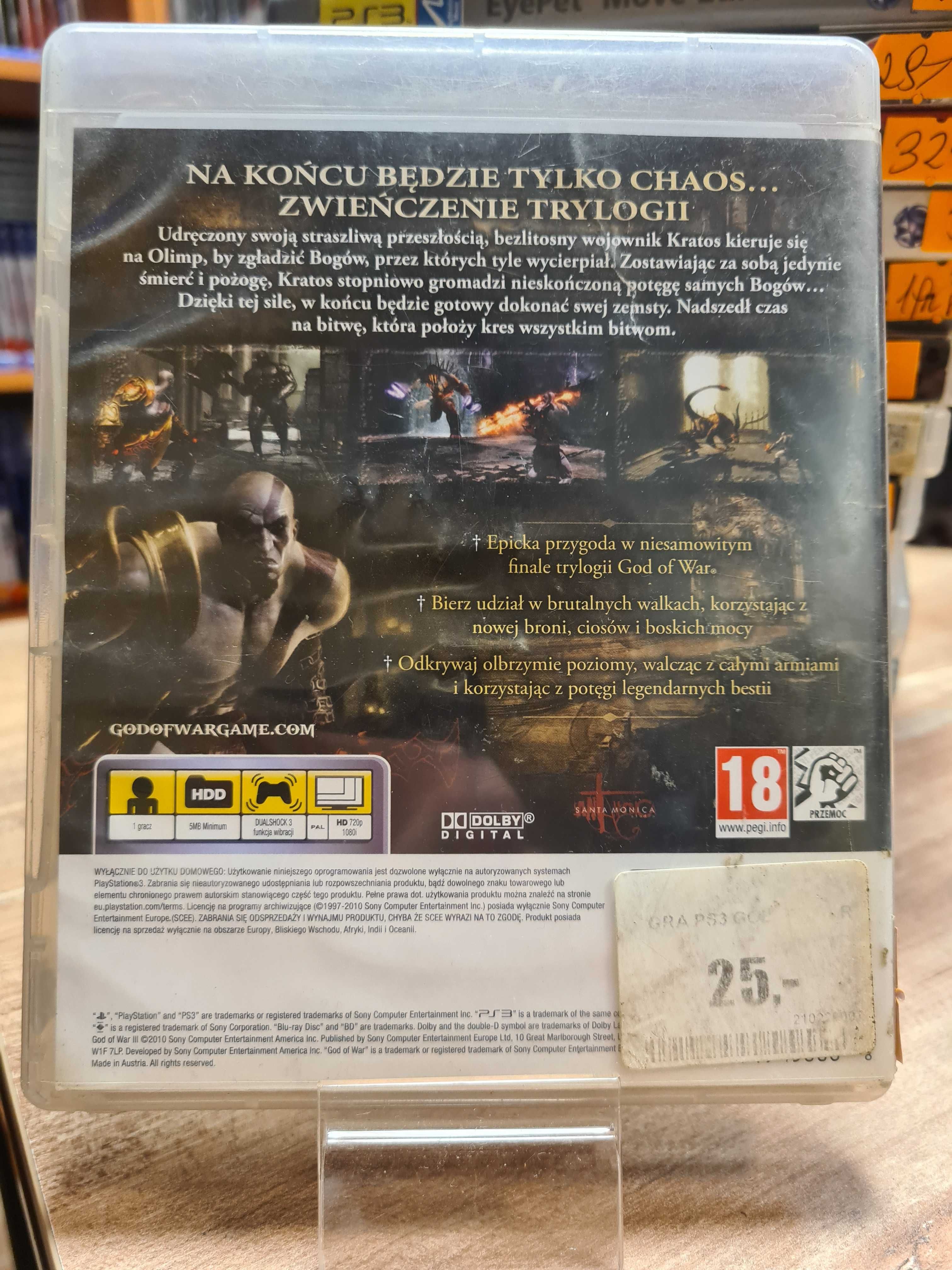 God of War III PS3,  Sklep Wysyłka Wymiana