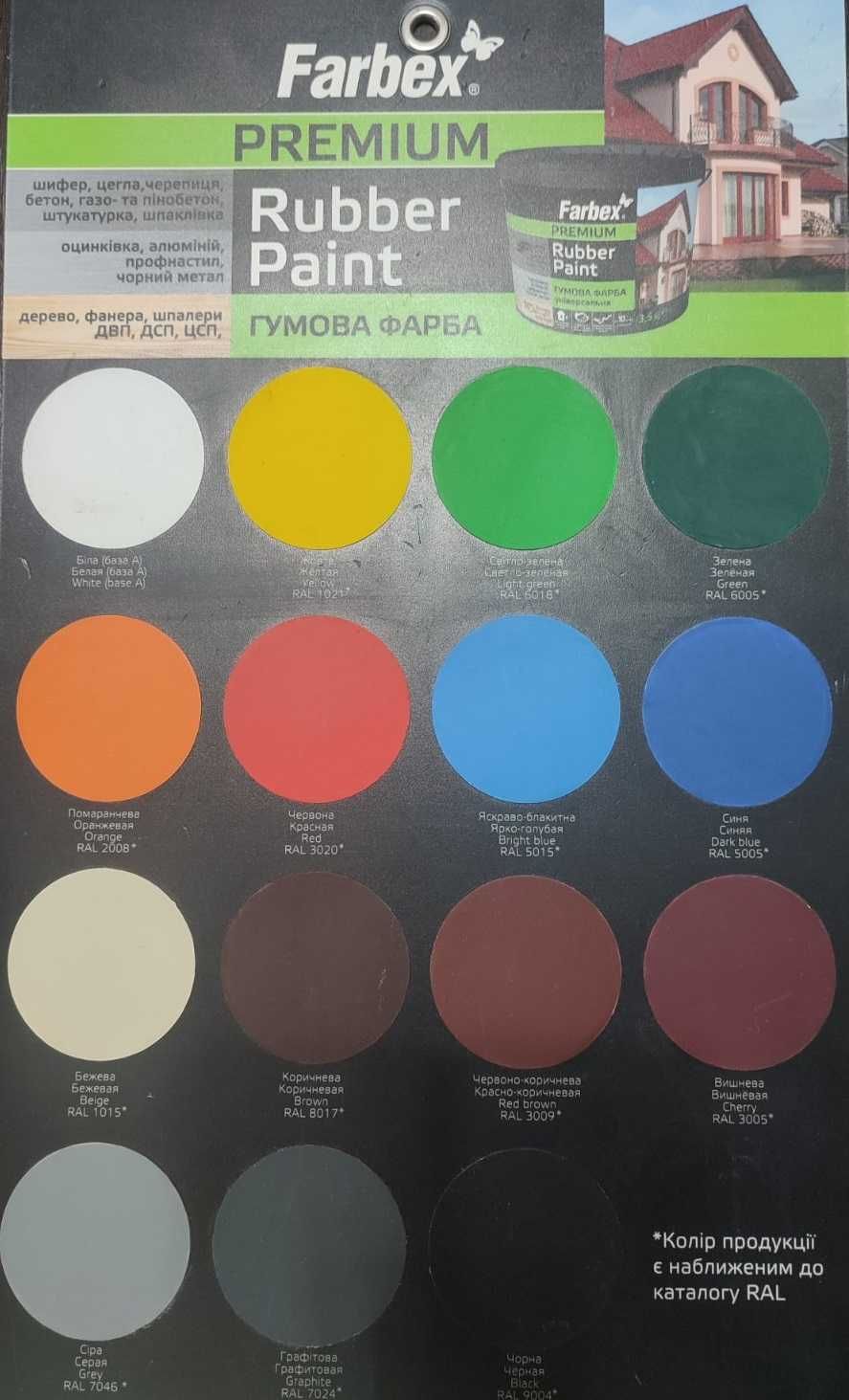 Фарба гумова сіра RAL 7046 Farbex 12кг (АКЦІЯ!)