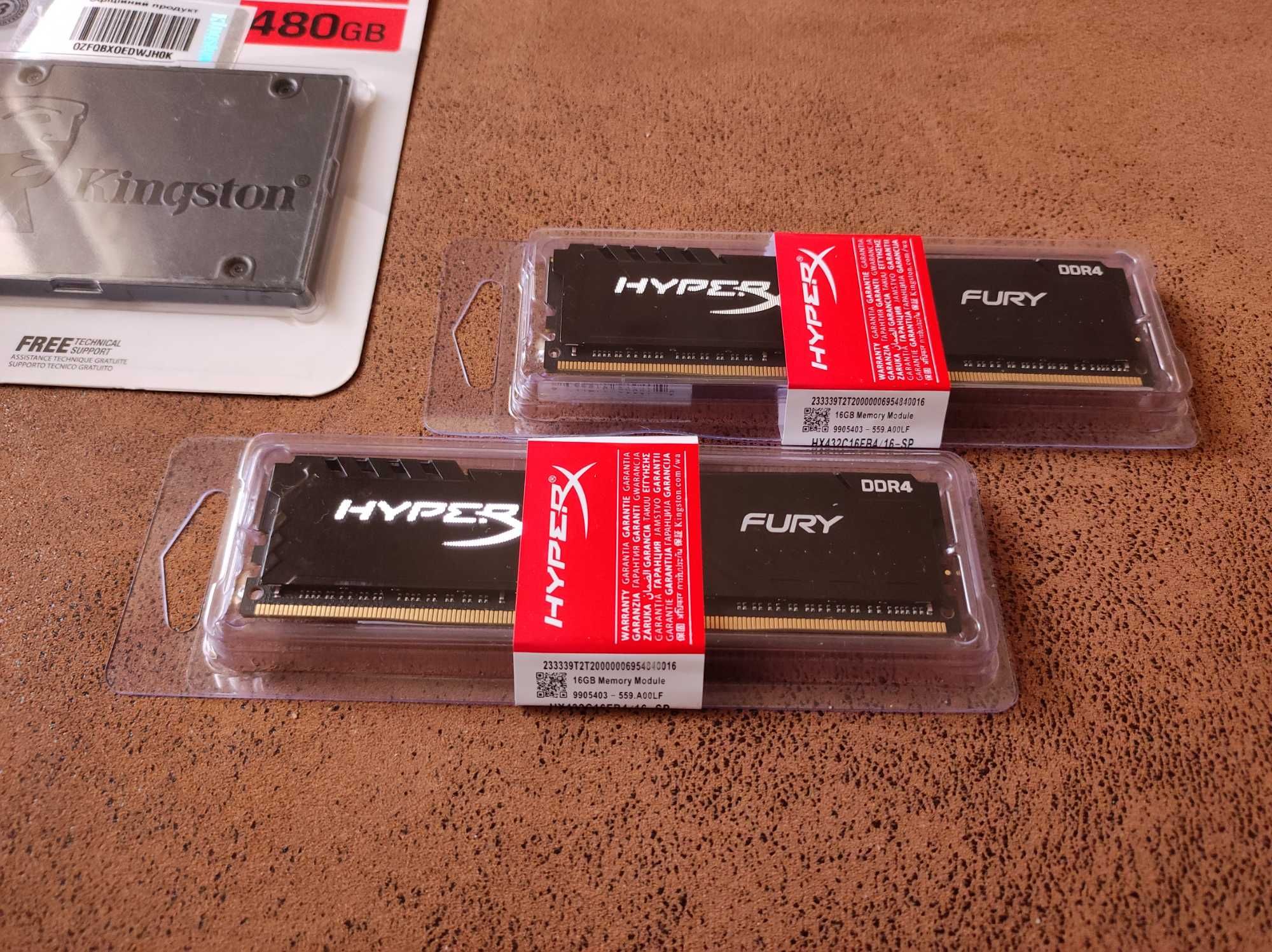 Оперативная Память HyperX 32GB (2*16GB) DDR4 3200 MHz Fury by Kingston