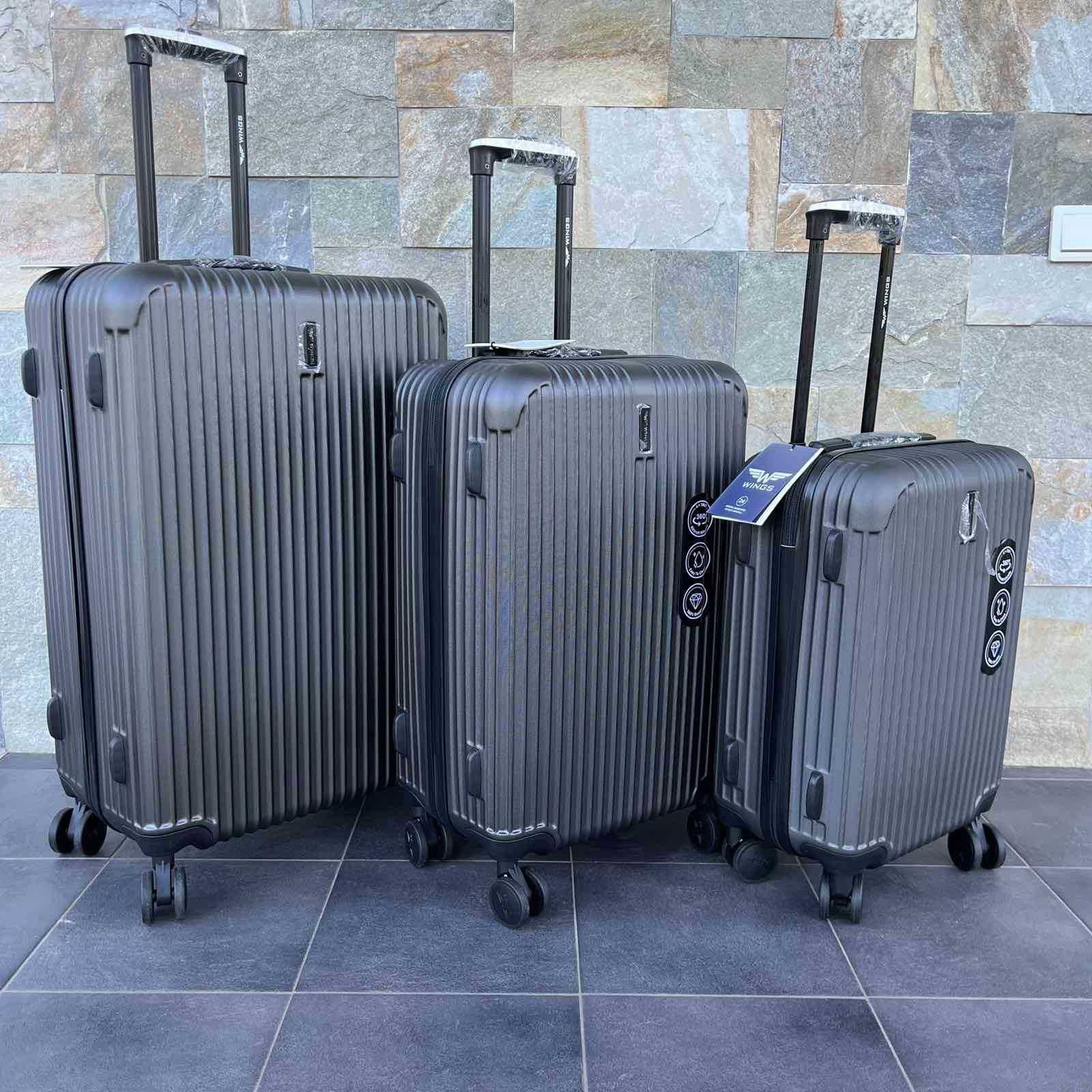 Валіза пластиковая сумка Дорожній чемодан на 4колесах 7 ЦВЕТОВ ПОЛЬША